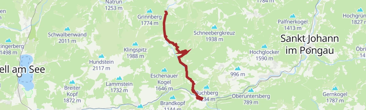 Route map: Pinzgauer Marienweg Etappe 10: Lend - Dienten